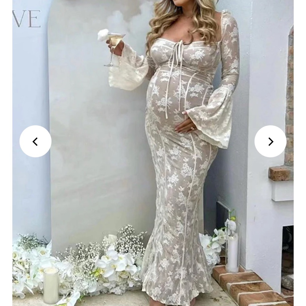 Momyknows White Lace Corset Square Neck Flare Sleeve Off Shoulder